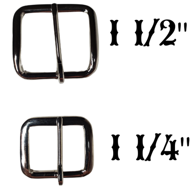 If you need a affordable replacement Basic buckle for your current belt or want a different look we have a selection of what we call Basic buckles. Stop in our shop in Smyrna, TN, just outside of Nashville. This is our most affordable basic option Color - Nickel plated , 1 1/4" or 1 1/2" width