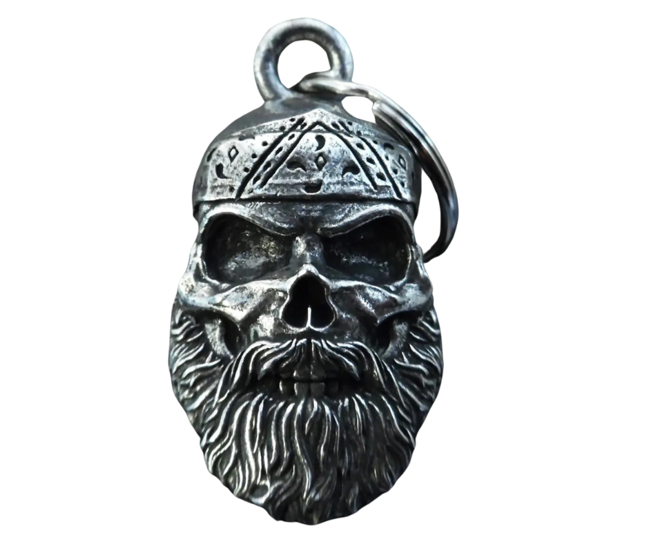 Pewter Motorcycle Gremlin Bell Lady Rider Rose Flower Made In USA - Foto 3