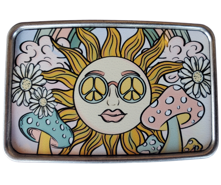 The Hippie Sunshine Belt Buckle – Buckle and Hide Leather LLC
