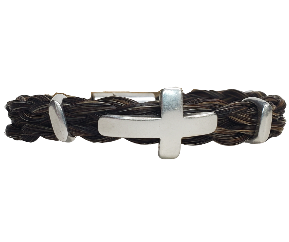 Cross Horsehair Bracelet – Buckle and Hide Leather