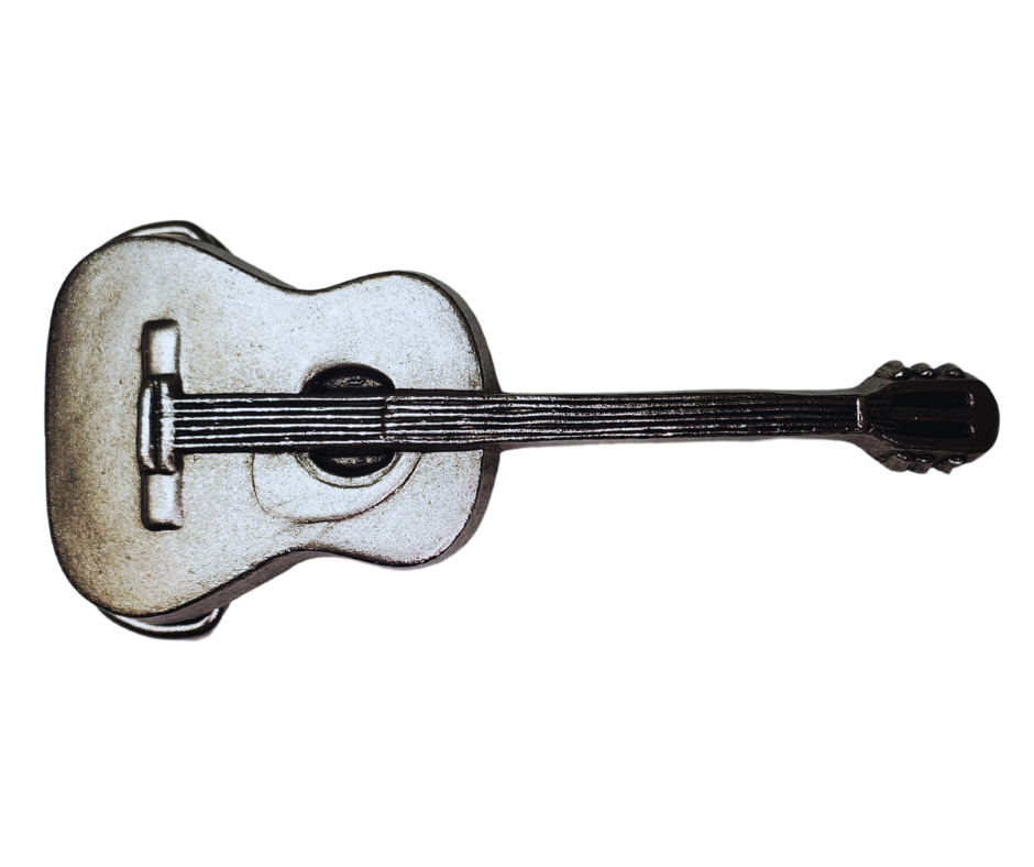 This well known style of guitar is named after Willie's old beat up guitar So we put the famous guitars name with his and we call it the "Trigger Nelson" buckle. Add this classic buckle to your collection. Whether you visit our retail store in Smyrna, TN or shop online, don't miss the chance to add this unique piece to your collection.