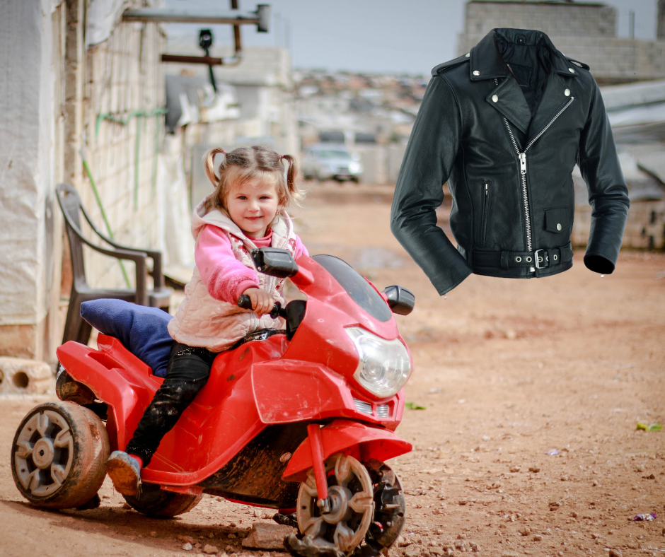 In the "Jagger" you will be just like Mom and Dad in this real leather Kids' MC Jacket, lot's of room for patches on the back too. Visit our leather shop in Smyrna, TN, near Nashville, and choose from sizes small to 5x. Scoot in to get yours at our Smyrna,TN store not far from Nashville. 