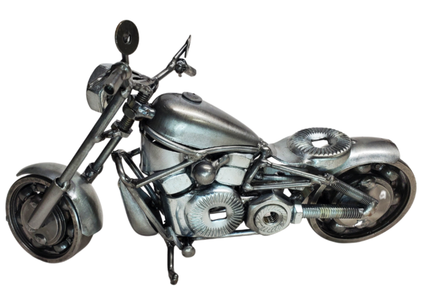 HOG Chopper Motorcycle Metal Art – Buckle and Hide Leather LLC