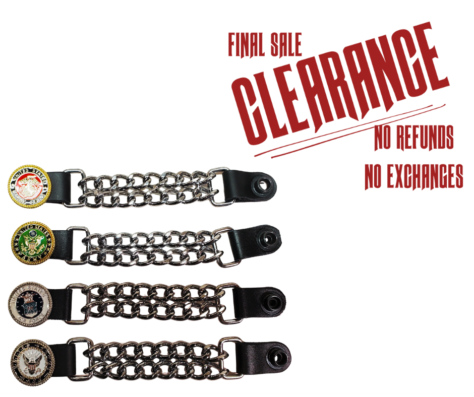 Limited amounts of these left. The Military has licensed the artwork and logos and we are unable to buy anymore of the parts. We have a few of these that we haven't made yet this is the newest batch. The 5 1/2" Snap to Snap length is a standard vest chain length. In stock at our Smyrna, TN shop while they last.