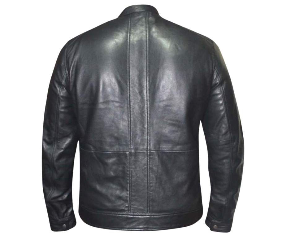 The Oliver is a Lightweight Black Leather Fashion Jacket is ideal for anyone who wants to look stylish and stay comfortable. It comes in a Classic Black and features a chic scooter collar and hidden zippers. The gunmetal hardware and two lower pockets add to its charm. Perfect for cooler days in fall and winter, this jacket is available at our Smyrna, TN location, just a short drive from Nashville. Sizes range from S to 5XL.