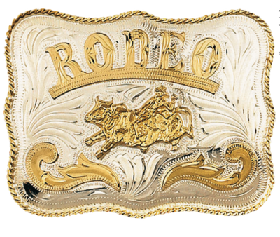 The "BIG RODEO" Belt Buckle celebrates the spirited tradition of rodeos, which originated from the Spanish ranchos. During the annual roundup and branding of cattle, cowboys would showcase their horsemanship and roping skills, giving birth to the rodeo as we know it today. <span data-mce-fragment="1"></span>Fits 1 1/2" belts, approx. 3-3/4" tall&nbsp; x 5" wide. Available in our shop just outside Nashville in Smyrna, TN.