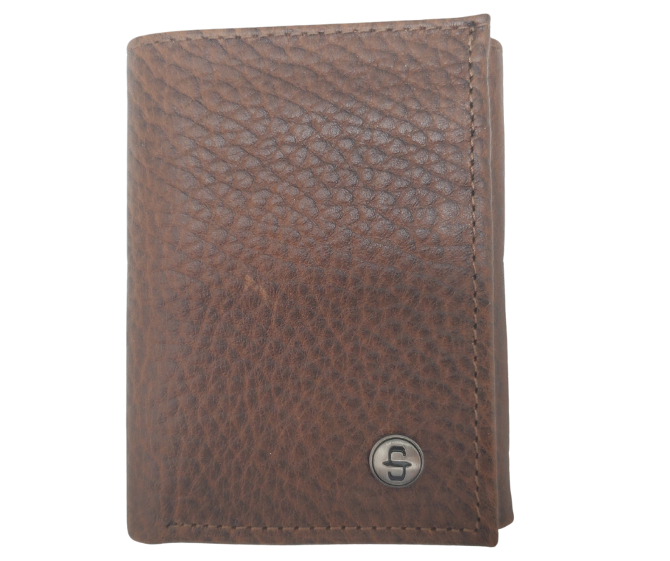 Bison Leather Stetson Rivet Bi-Fold Wallet