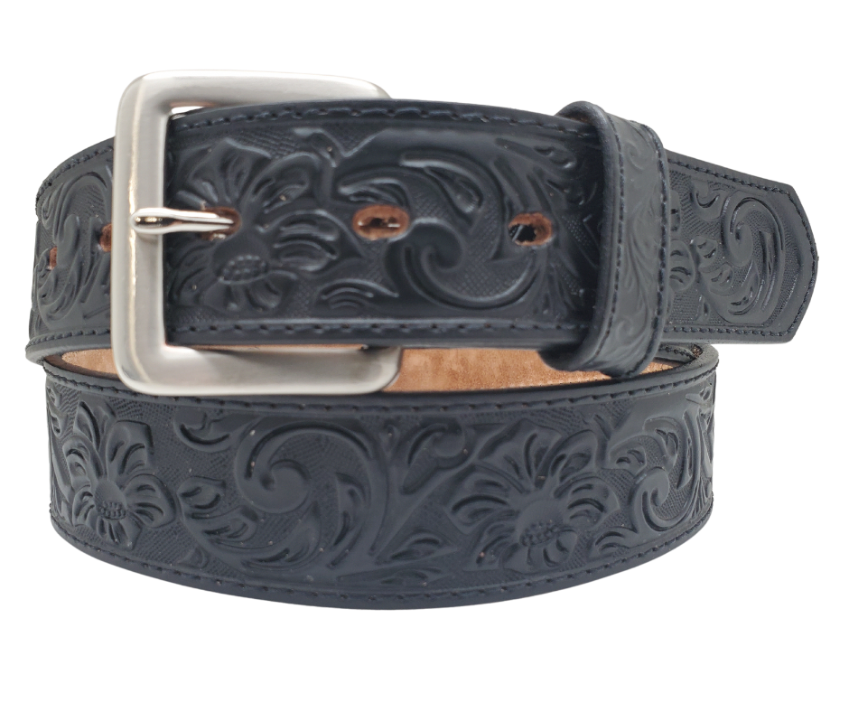 Western Scroll Leather Belt CLOSEOUT!