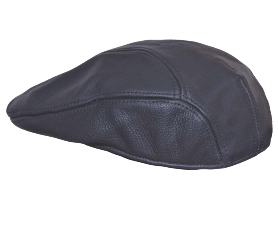 The Classic Driver Cap In Premium Cowhide Leather. These Driver Caps look great whether your in your favorite jeans and or a nice sweater on a cool fall night. Sizes: S/M, L/XL, 2XL/3XL. Get'em at our Smyrna, TN store a short jaunt from downtown Nashville. Imported