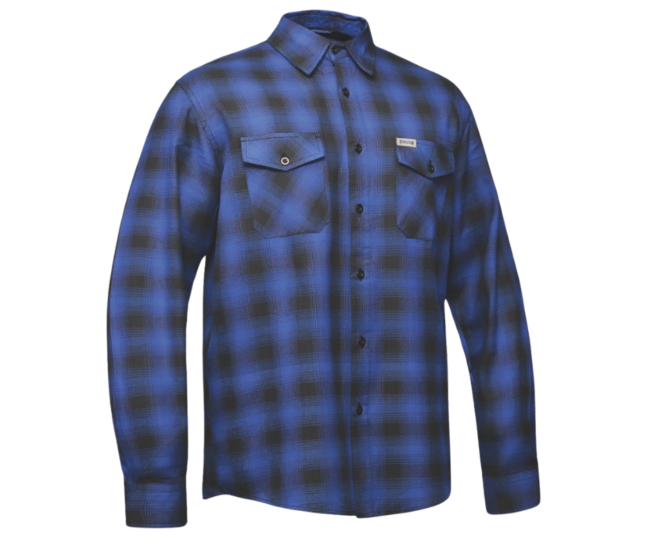 This 100% cotton Plaid Blue and Black flannel shirt exudes classic style. It features a button down collar, two front flap pockets, and a vintage plaid pattern. Perfect for hiking, outdoor work, or riding horses or motorcycles. Never going out of style, and always available in our Smyrna, TN shop. Imported.
Details: Button down collars, Snaps, 2 Pockets, Yokes, Flannel Lining, 100% Cotton