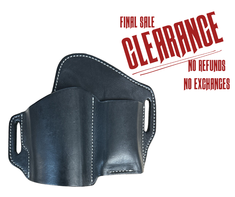 The Leather Belt Holster is a popular choice for everyday carry. Crafted with all leather and a slots for belt attachment, this holster also offers a slot for a magazine. See them at our local shop in Smyrna, TN. Choose Black or Brown and fit belts up to 1 3/4" width.