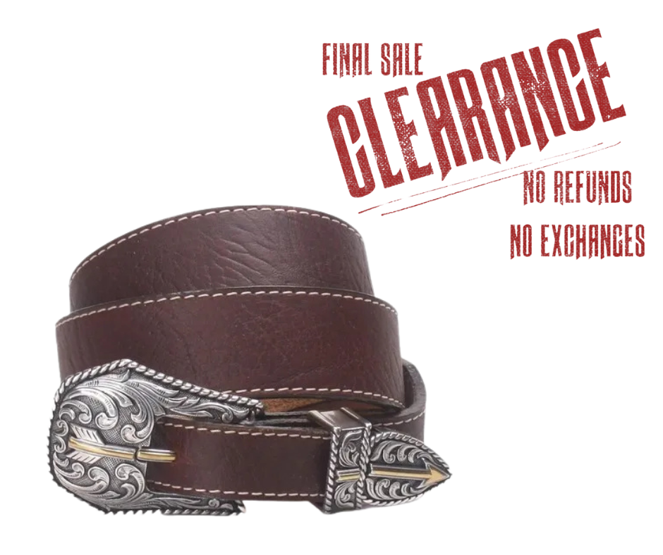Broken Arrow Leather Belt
