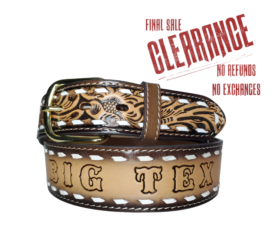 "The Roadhouse" Name Leather Belt  "Quick Ship"