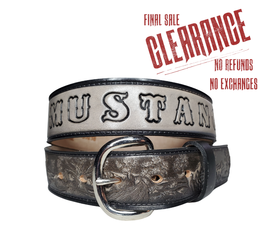 "The Wild Horses" Leather Belt  CLOSEOUT!