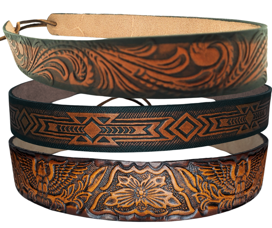 Classic Western Embossed Leather Hatband – Buckle and Hide  display picture 3