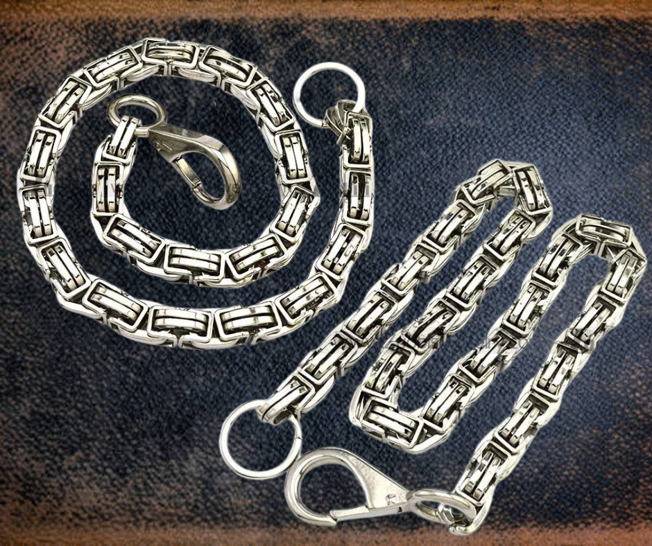 This MEGA Stainless Steel Wallet Chain says something about your personality, it means you go all in! You don't settle for less on anything. NO Posers allowed on your watch so you need Sturdy Stainless Steel Hook and ring holds up under the the stress you put on it daily. This won't chip or peel off, or look like cheap pot metal in a few weeks of what you put it through.  Get it right here online or in our shop just outside Nashville in Smyrna, TN.  26" Length, Approx. 1/2" square dia.