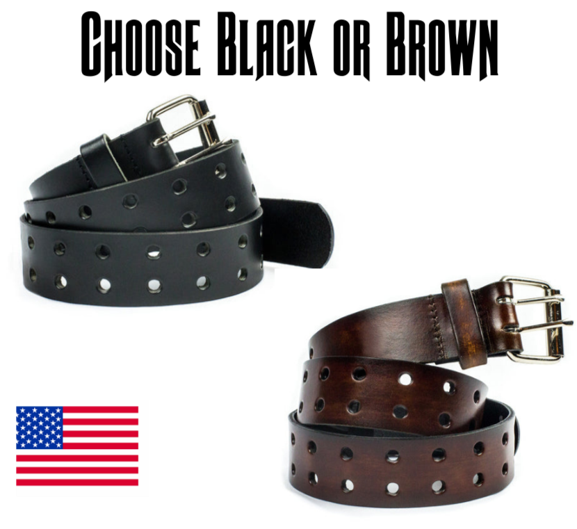 Double Hole Casual Leather Belt USA Made!
