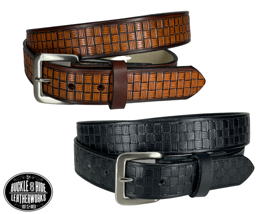 "The Franklin" Casual Leather Belt Buckle and Hide Leather LLC