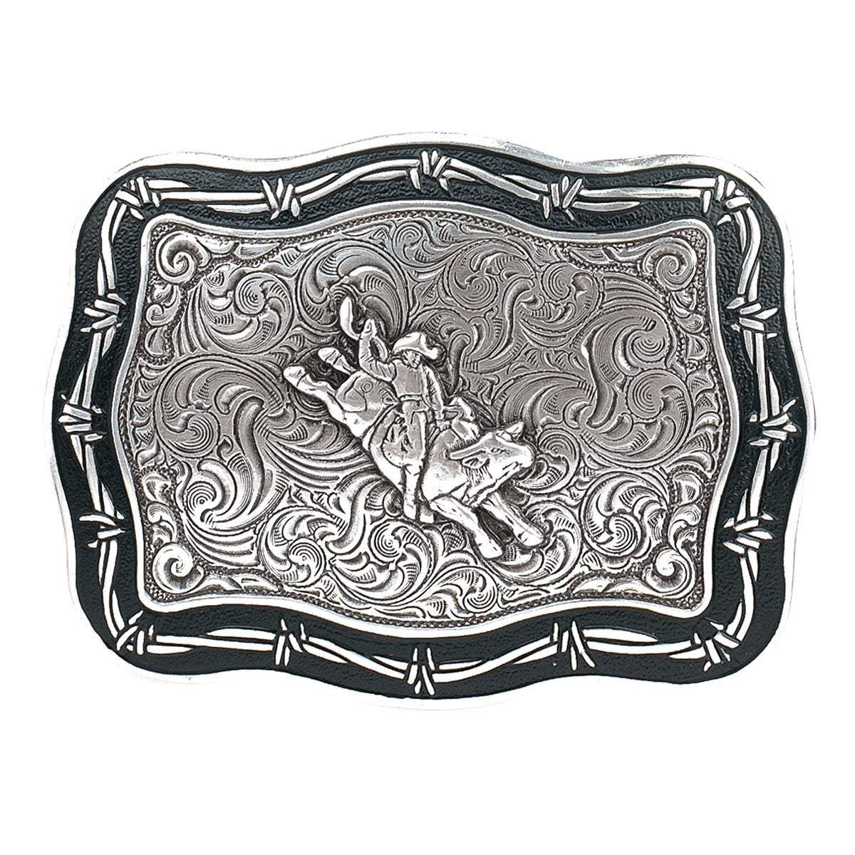 Bull rider belt buckle top