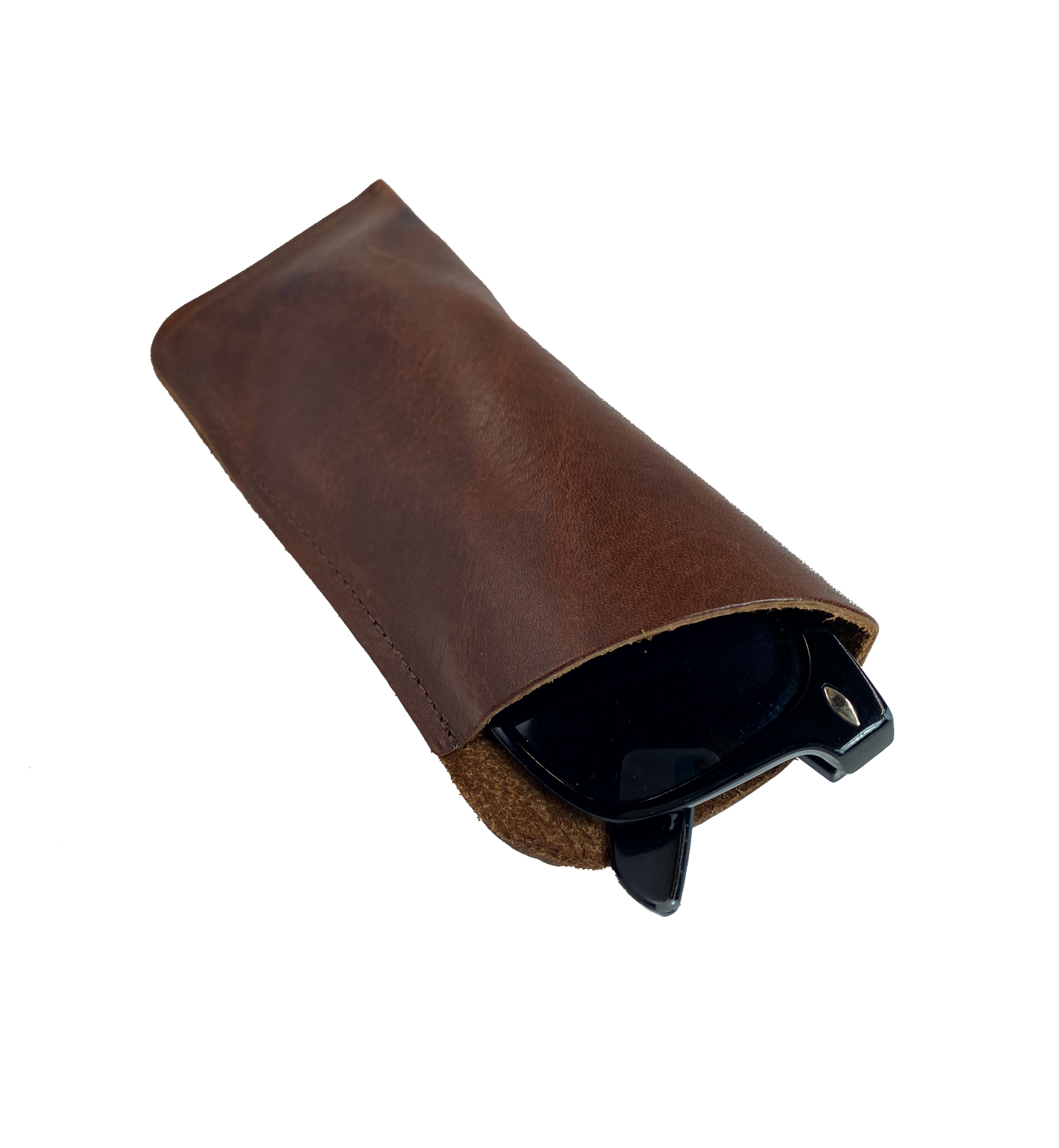 Made in USA Soft Leather eyeglass cover. Available in Black or Assorted Brown. BUY MORE and SAVE!