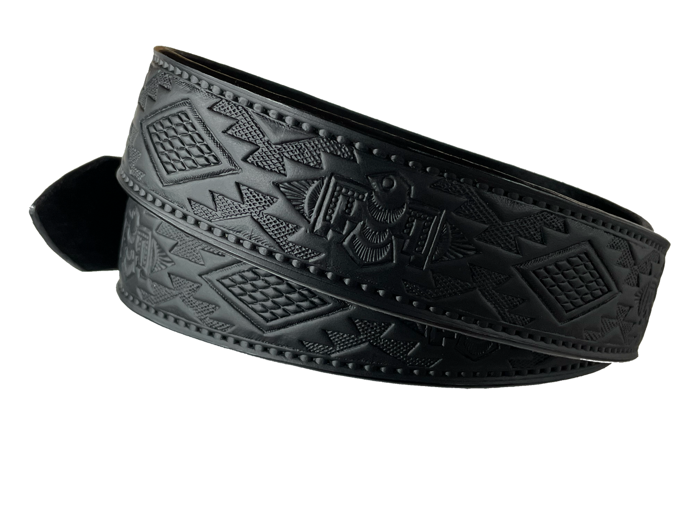 The Holliday has a Southwestern-style embossing on its full-grain American veggie-tanned cowhide belt approx. 1/8" thick and 1 1/2" wide. It comes with an antique, nickle-plated solid brass buckle, hand-finished in four fun color options with smooth, burnished painted edges. You can opt for it to have your name embossed on it -or- go wild and let the design cover the whole length of the belt. Made In our Smyrna TN shop just outside Nashville.