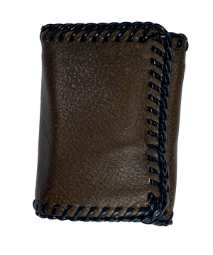 Here's a long time favorite, the Classic laced wallet. These have been around for years and the only wallet some will use. Hand laced with plastic and made from garment leather they are soft and pliable. The inside layout and color will vary, pictured is the most common inside layout. Choose PLAIN Black or PLAIN Assorted brown.