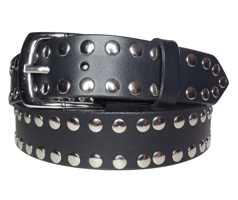 The "Slash" Studded Leather Belt