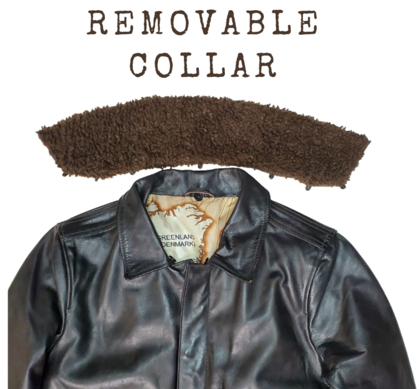 The Baron Classic WW2 Bomber Jacket Soft Naked Buffalo Leather. Removable faux shearling collar Polyester and satin lining Two inside zipper pockets Two drop down pockets Two side hand pockets Front closure with snaps and main zipper Lifetime Warranty on Hardware Clean by Leather Specialist. Available at our Smyrna, TN shop just outside of Nashville. Call or stop in for current stock, available S-5X.