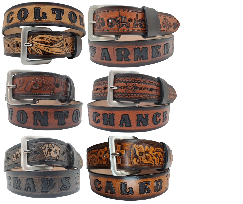 CUSTOM WESTERN DESIGNS THEMED NAME BELTS