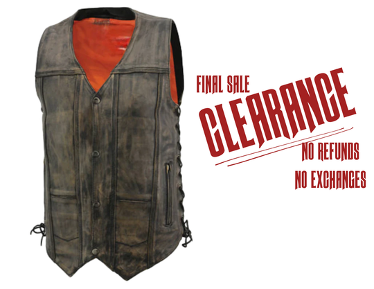 The "Austin" Distressed Brown Leather Vest CLOSEOUT!!