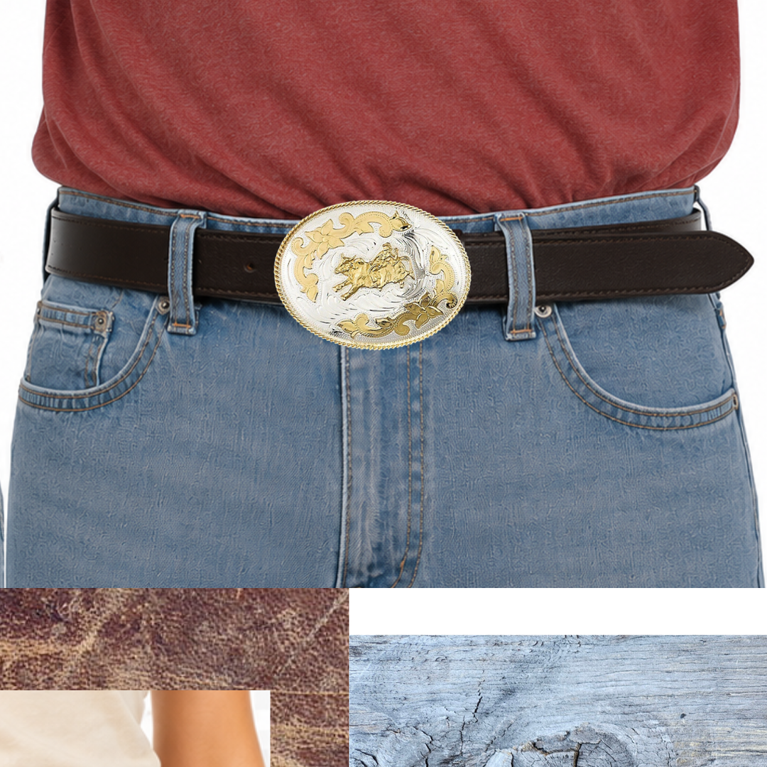 The "BIG RODEO" Oval Belt Buckle