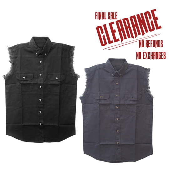 Sleeveless Button Work Shirt CLEARANCE!