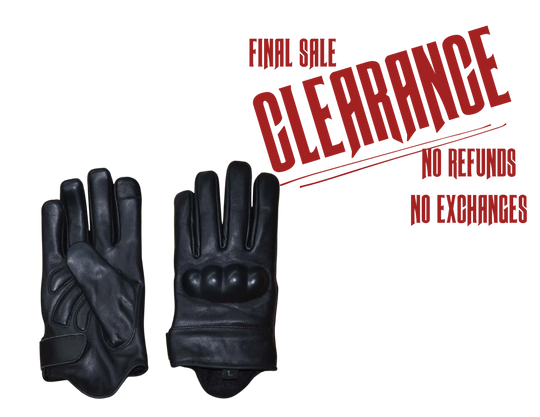 Leather Knuckle Armor Riding Gloves CLOSEOUT