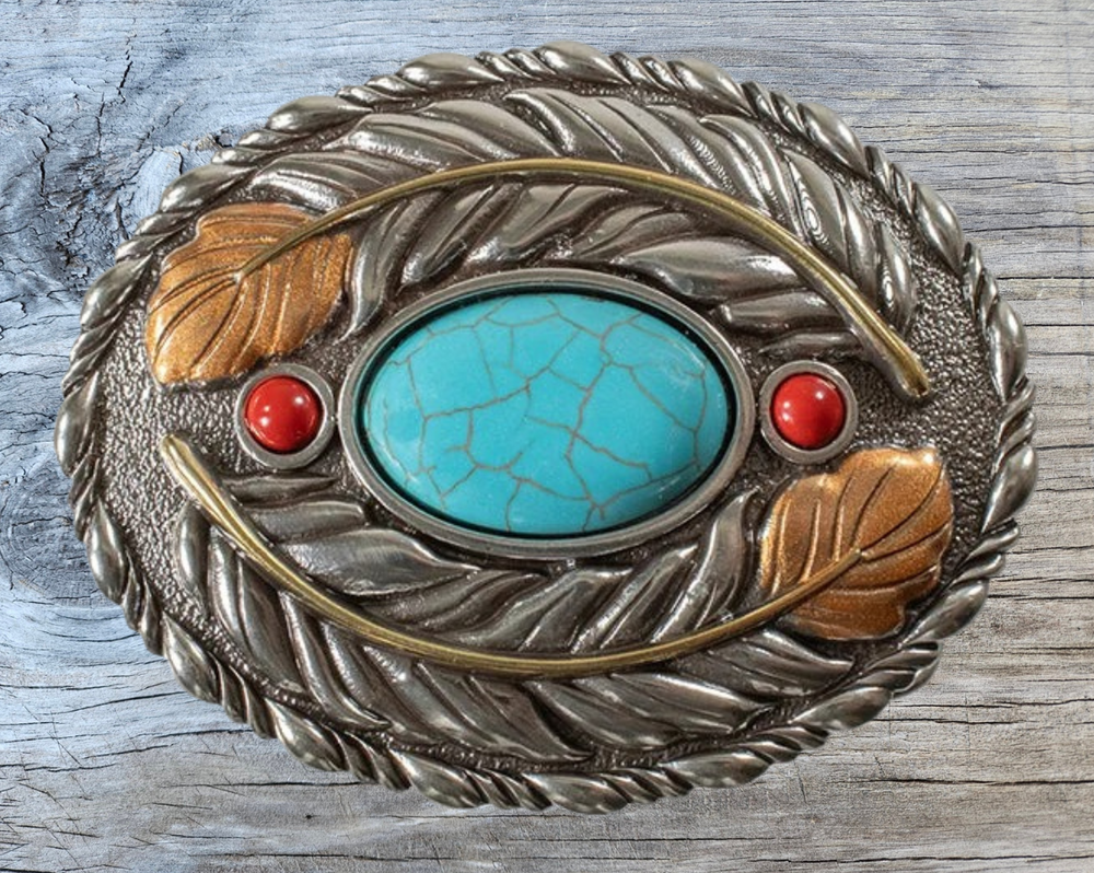 Mojave Feather Belt Buckle