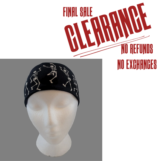 Dancing Skeleton Head Wrap &amp; Tie Back CLOSEOUT!