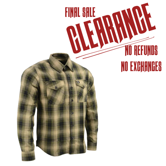 Milwaukee Plaid Beige/Black/Olive Flannel Shirt CLOSEOUT!