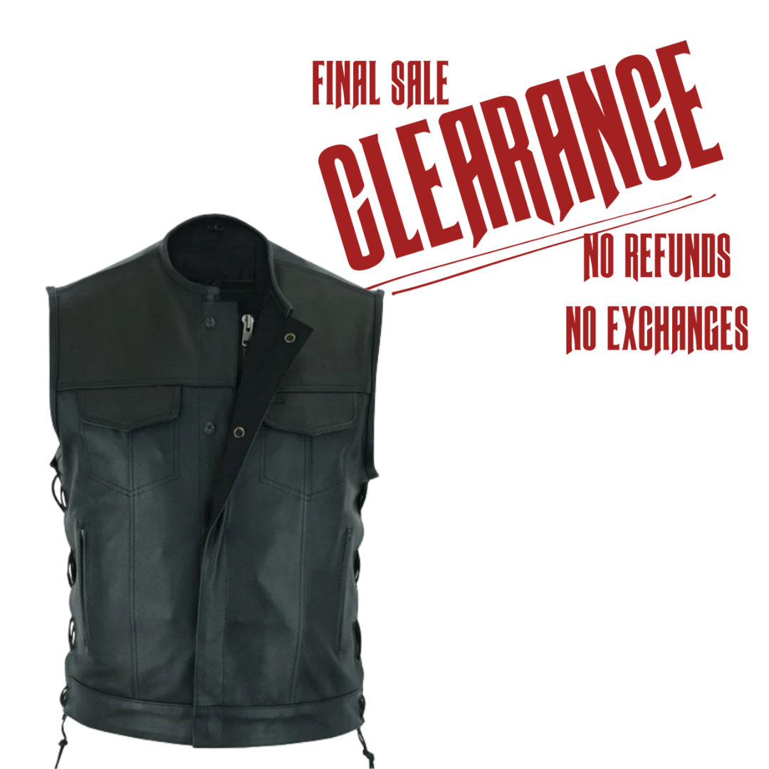 The Blade Club Style Side Lace Leather Vest CLEARANCE!