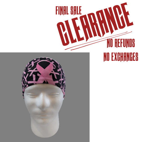 Pink Ribbons Tie Back Head Wrap CLOSEOUT!