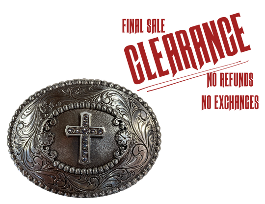 Western Crystal Cross Buckle CLOSEOUT!