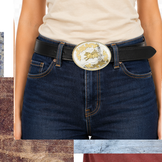 The "BIG RODEO" Oval Belt Buckle