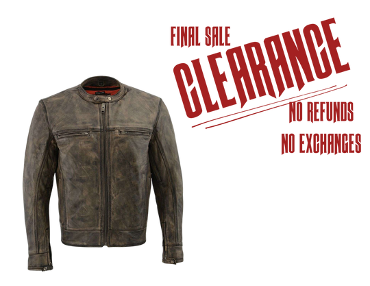 The "Phoenix" Classic Brown Leather Motorcycle Jacket CLOSEOUT!!
