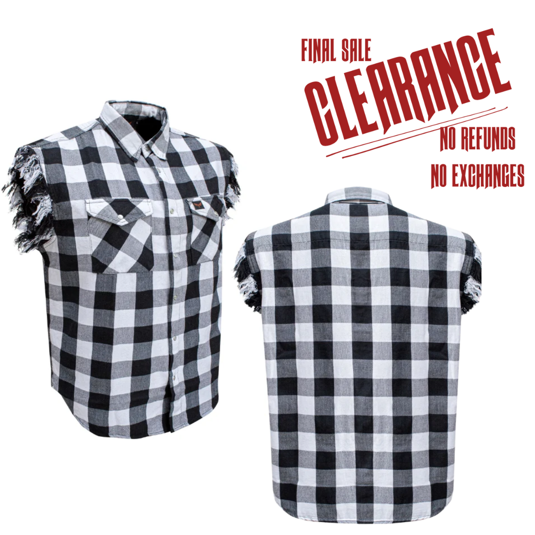 Checkered B&amp;W Sleeveless Shirt CLOSEOUT!