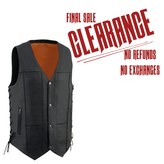 The Top Biller TALL 10 Pocket Leather Vest CLEARANCE!