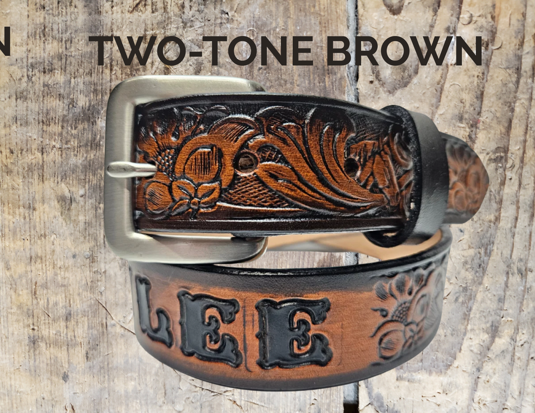 The Mustang Leather Name Belt