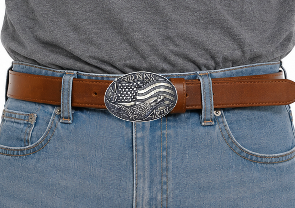 Nocona God Bless America Buckle