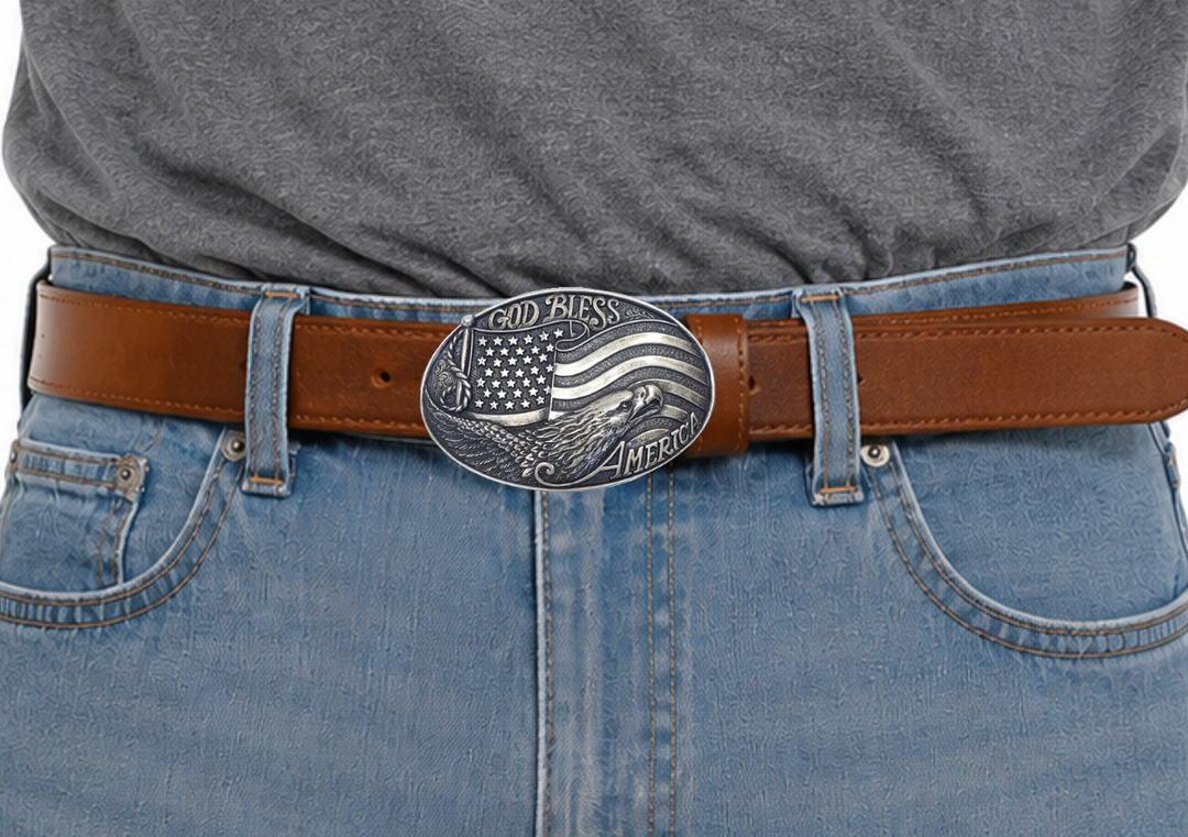 Nocona God Bless America Buckle