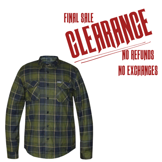 Revolution Gear Plaid Black and Green Flannel Shirt CLEARANCE!
