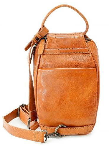 Our Lea Anne bag is great for some one who is has the Minimalist mind set. Not to big or small. The Lea Anne may be hand carry or be worn sling style. It has a back open top pocket on the back side, the inside is one main pocket with one smaller zippered and one open top pocket. Made from soft tumbled leather and lined with cotton fabric. Available now at our store in Smyrna, TN.

Measurements: 6" x 1.5" x 10"