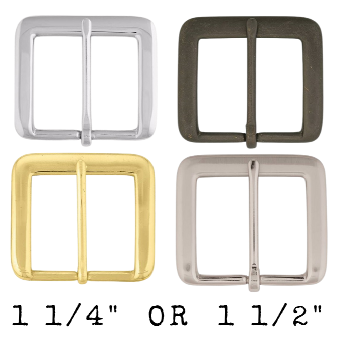 Our buckle of choice for our own belts because of it's Squared off inside that results in less edge rubbing on the edge of the belt.  It's Solid Brass frame with a Chrome, Gunmetal, or Antique Nickel finish. Fits any of our snapped 1 1/4" or 1 1/2" belts. Sold online and in our shop in Smyrna, TN, just outside of Nashville.