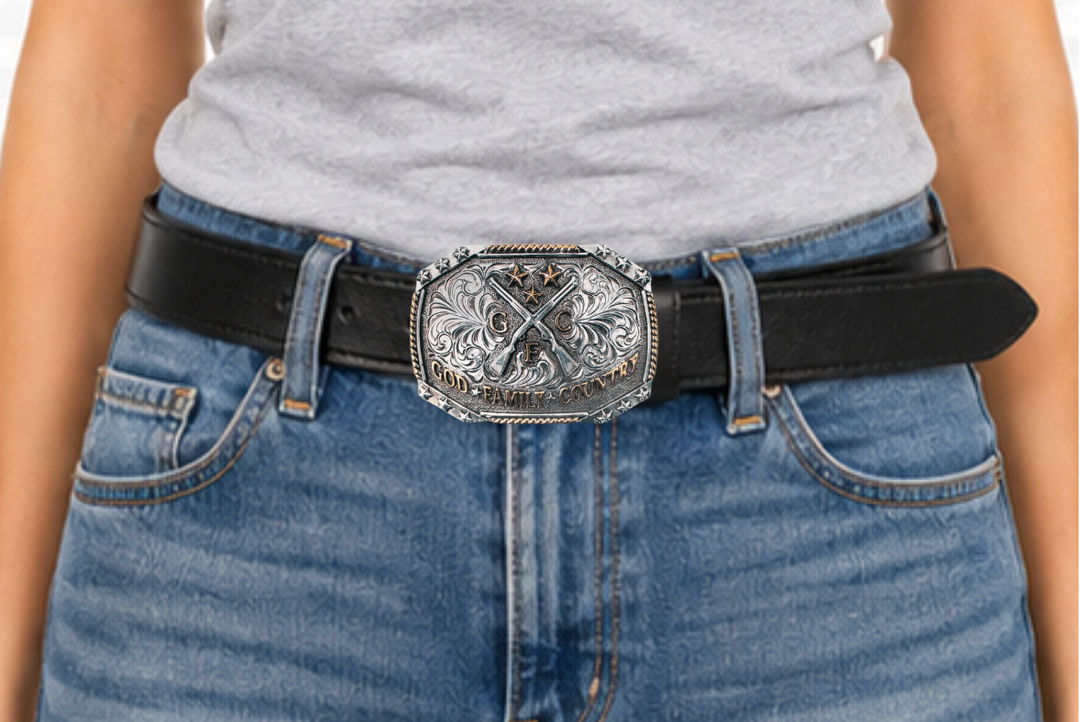 God, Family, Country Belt Buckle